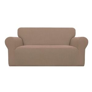 Easy-Going Stretch Jacquard Loveseat Slipcover 1-Piece Camel Furniture Protector
